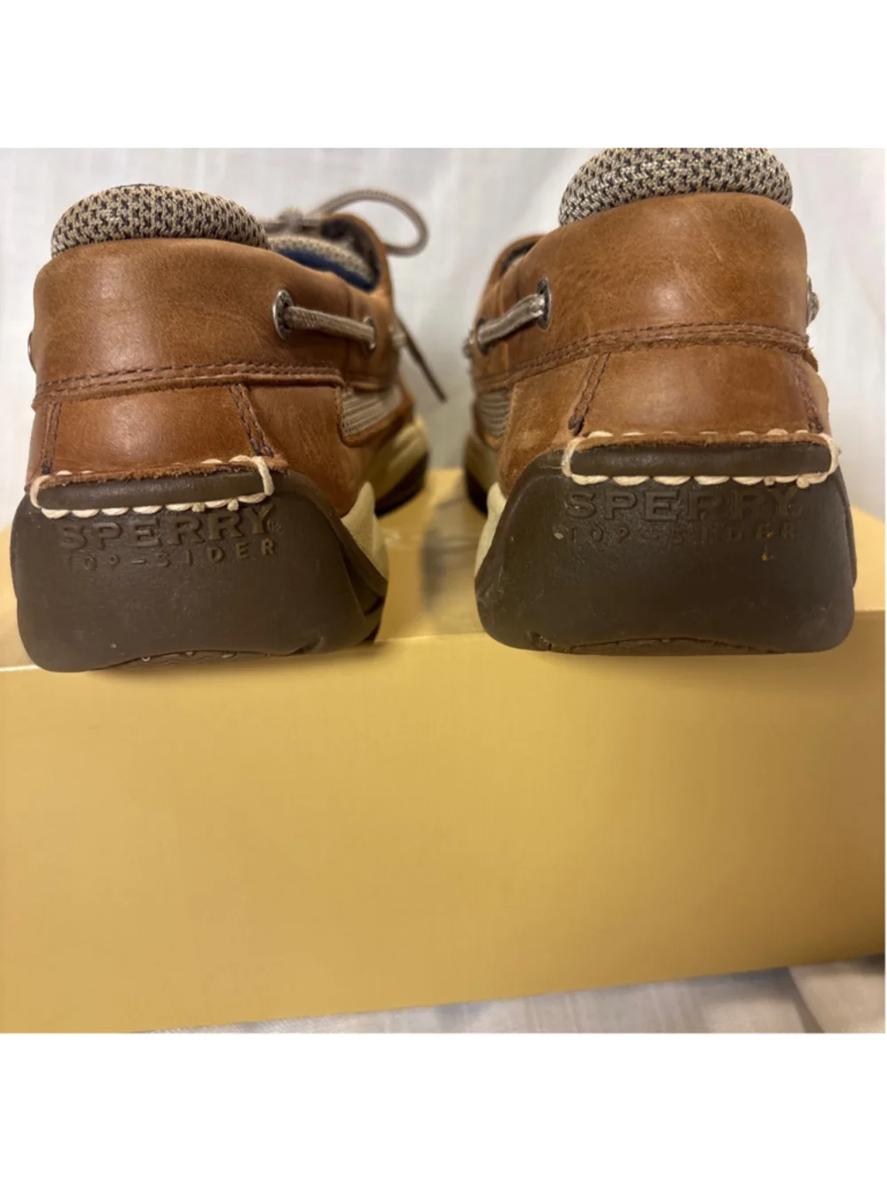 Sperry Lanyard CB Boat Shoe Tan Leather sz 8.5